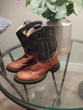 Old West Brown & Tan Toddler Western Boot
